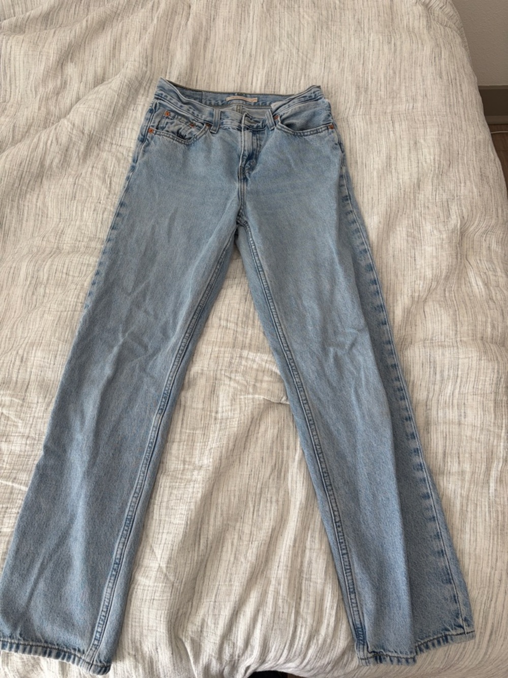 Levi’s Light Blue High-Rise Straight Leg Jeans - Women